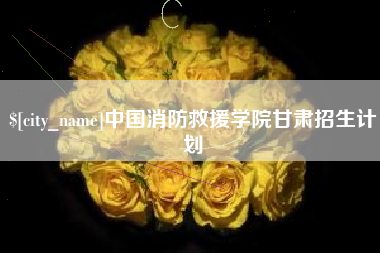 信阳中国消防救援学院甘肃招生计划