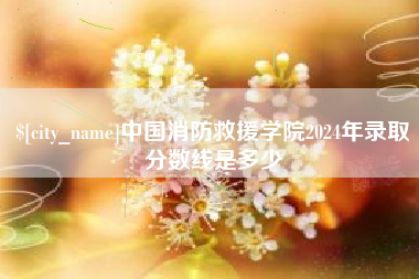 信阳中国消防救援学院2024年录取分数线是多少