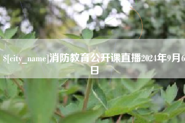 信阳消防教育公开课直播2024年9月6日
