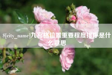 信阳九宫格位置重要程度排序是什么意思