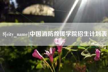 信阳中国消防救援学院招生计划表
